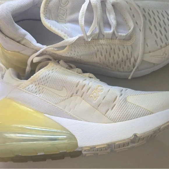 Nike Air Max 270 Sneakers White/Cream Size 4 Youth - Picture 3 of 12